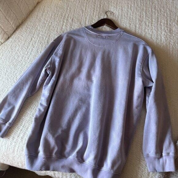 Anine Bing Tyler Sweatshirt Washed Lavender XXS Purple Organic Cotton Jumper - Picture 4 of 6